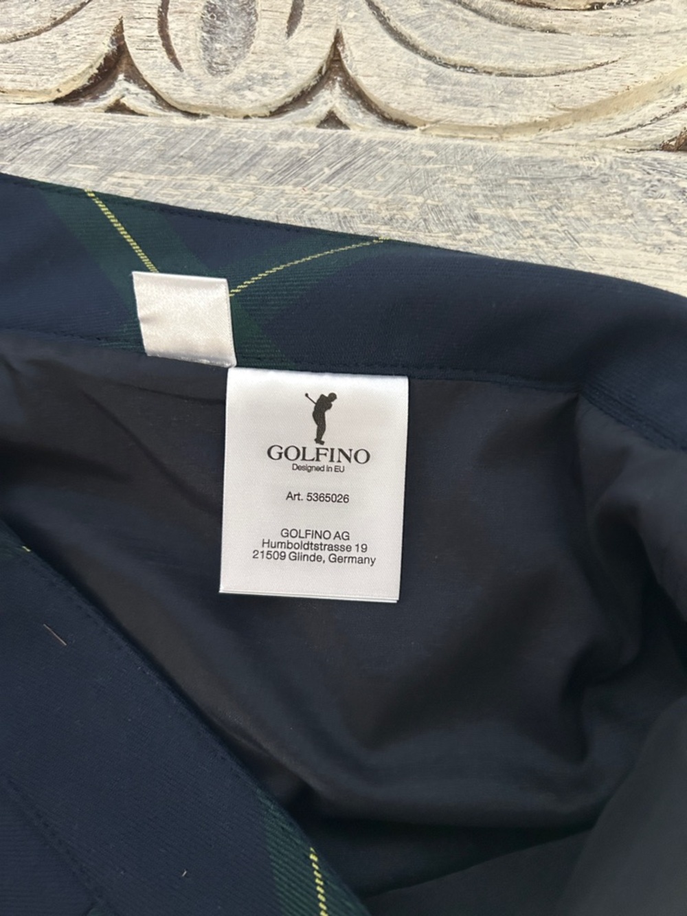 Golfino Women's Navy and Green Plaid Mini Skirt - Picture 5 of 13